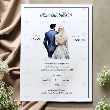 Carte d'invitation de mariage musulman 11